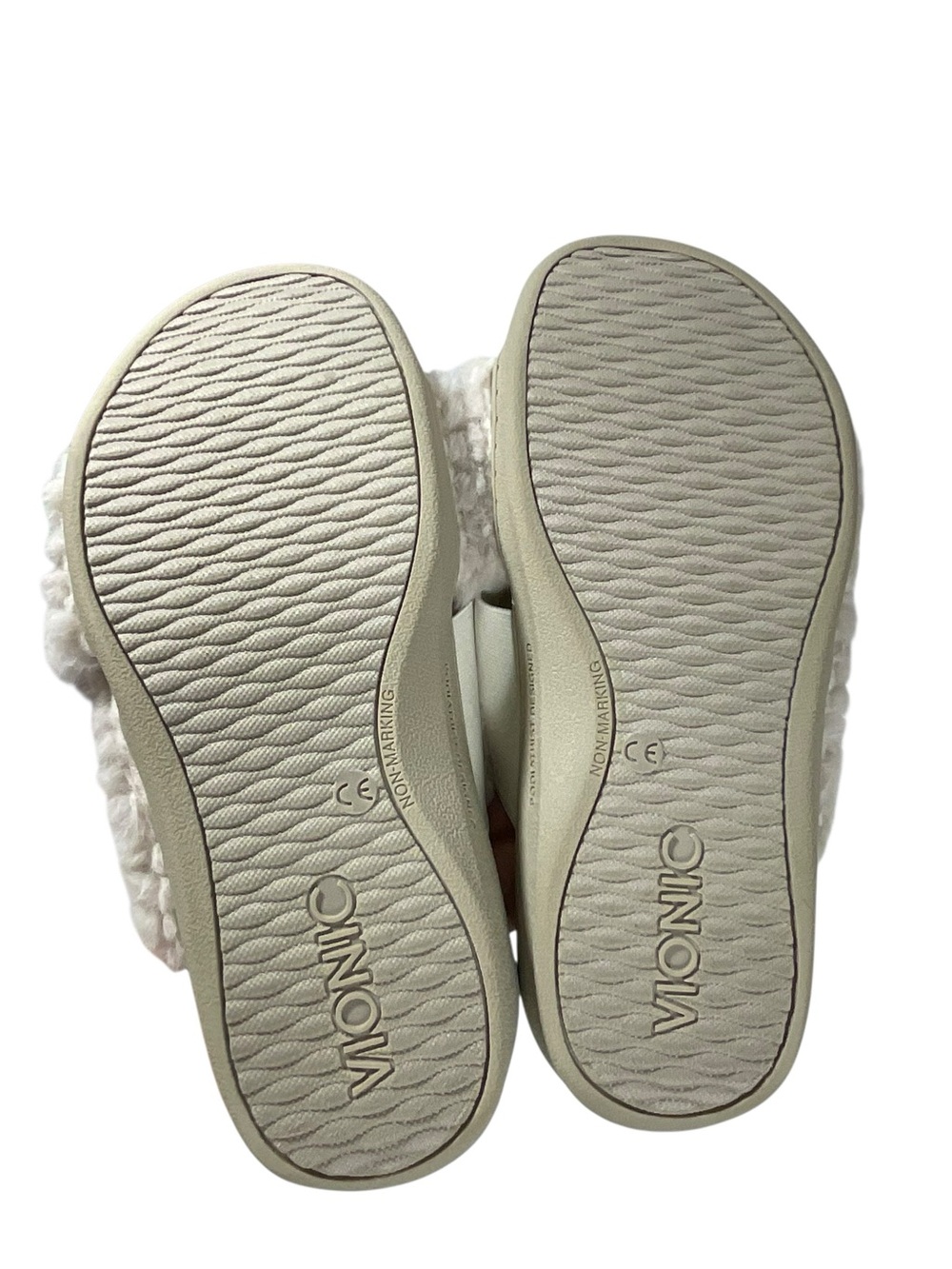 Vionic Relax II Cream Shearling Faux Fur Slide Slippers Size 7 Comfort - Picture 6 of 7